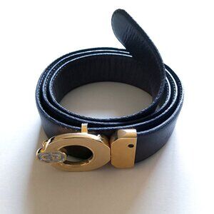 Vintage! Christian Dior Dark Brown Designer Leather Belt Womens 1980's 80's VTG!